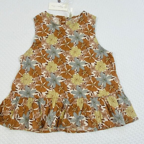 NWT Rylee and Cru Safari Floral Carrie Blouse Top Girls Size 8 - 9 Y Linen - Picture 2 of 7